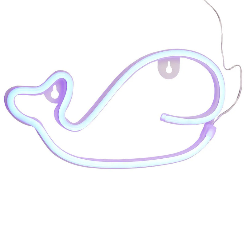 Led Neon Whale Shape - Blue - إضاءة